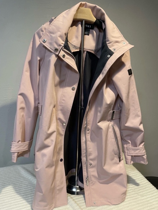 Dkny Jackets & Blazers - DKNY Blush Pink Trench Coat with Hood